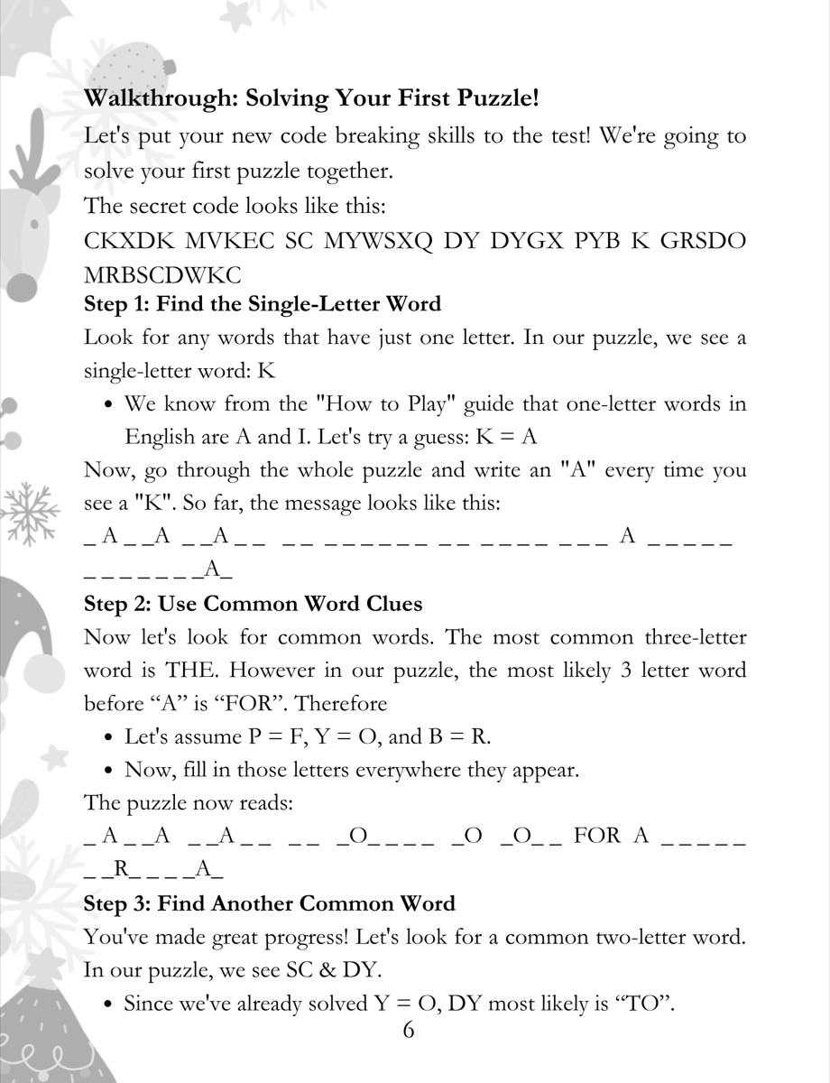 Sample interior page 1 from Christmas Cryptograms