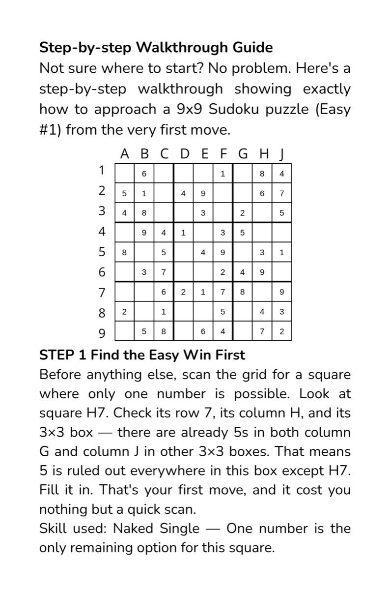 Sample interior page 1 from Sudoku for Kids ages 6+