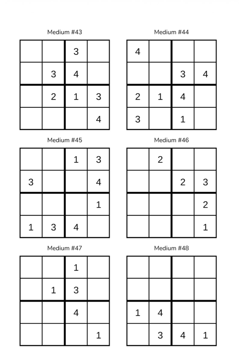 Sample interior page 2 from Sudoku for Kids ages 6+